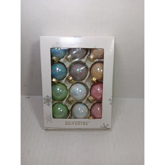 Silvestri Other - Vintage Miniature Christmas Ornaments Silvestri Iridescent Opalescent Colorful